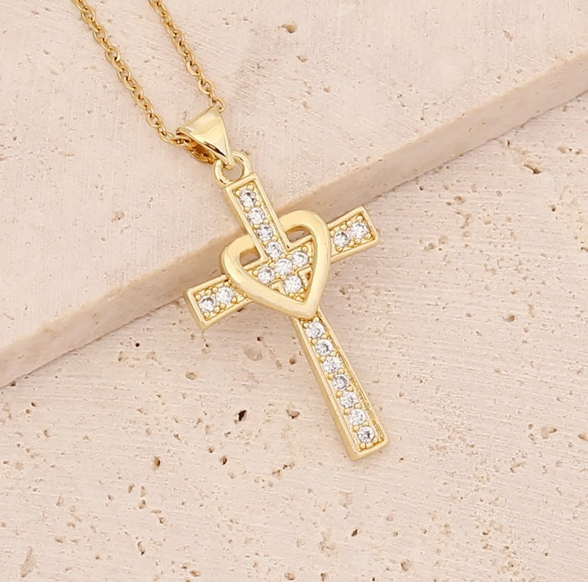 Cross w/ Heart necklace